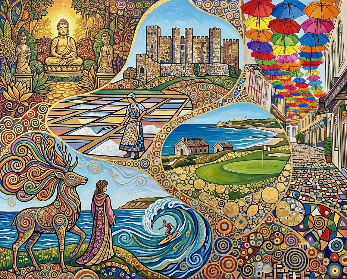 Praia d'el Rey im Stil von Klimt